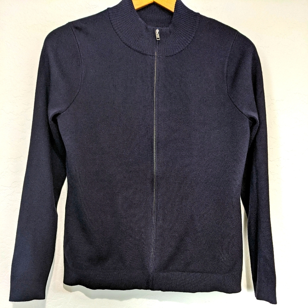 NWOT Land's End Outfitters Mock Neck Navy Sweater
